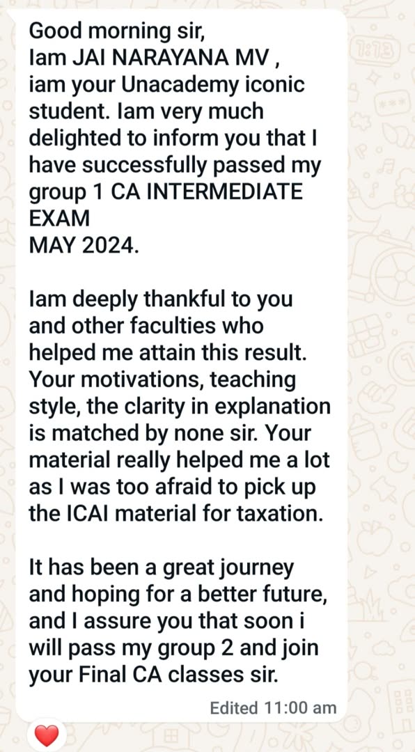 Student message