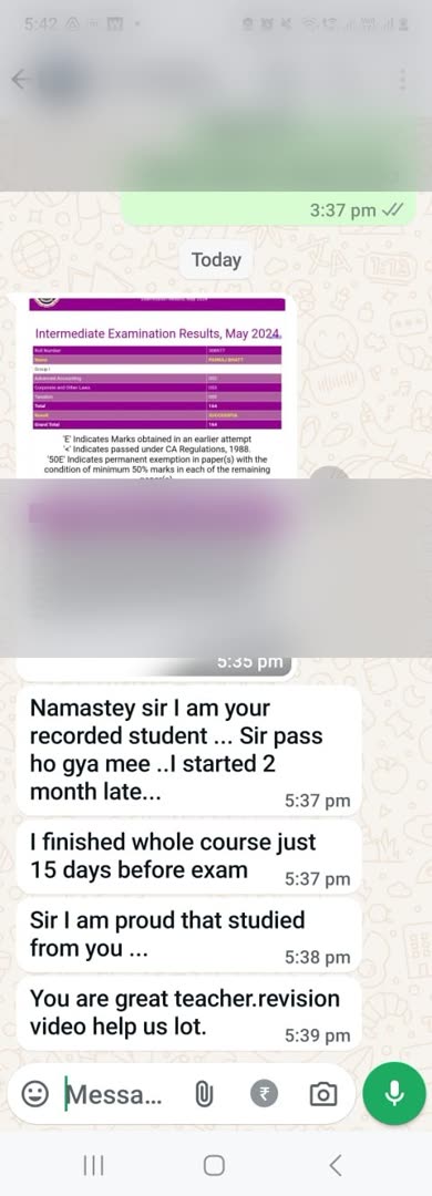 Student message