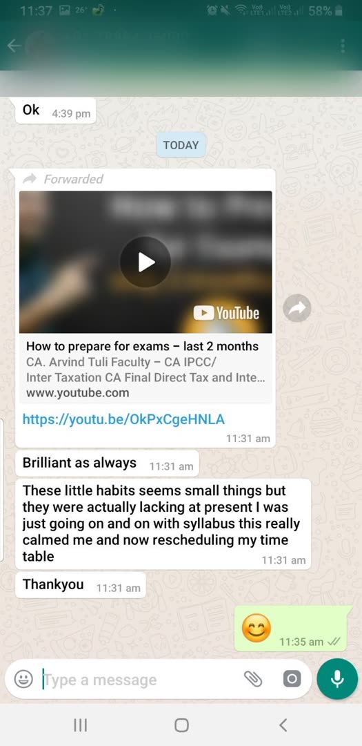 Student message
