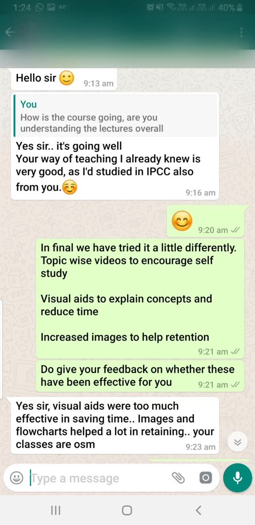 Student message