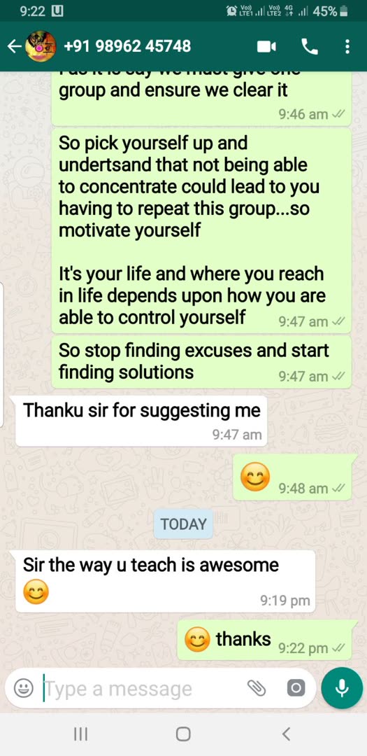 Student message