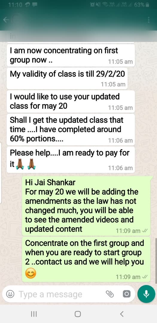 Student message