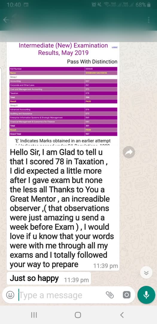 Student message