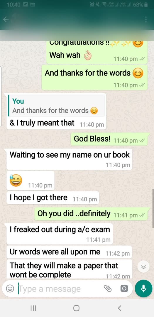 Student message