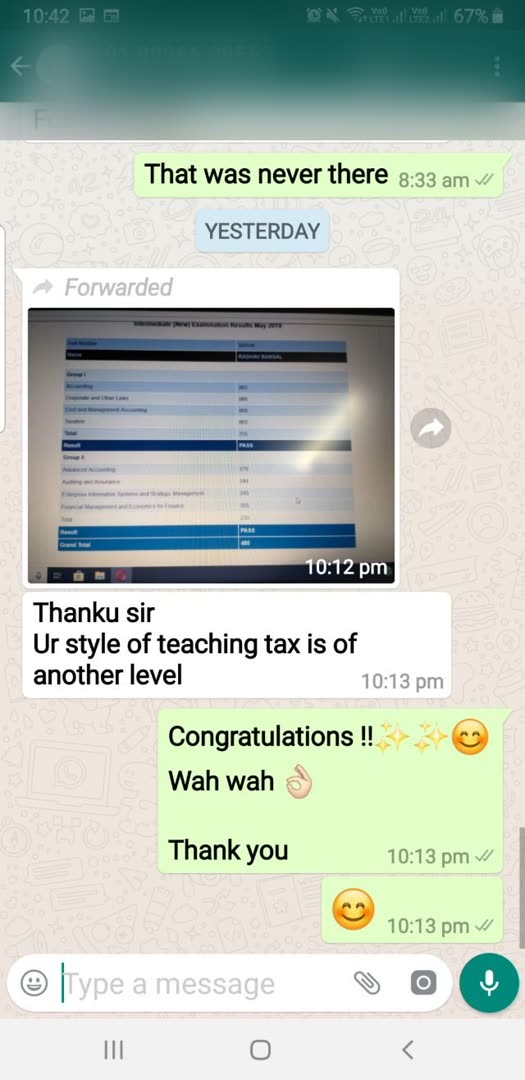 Student message