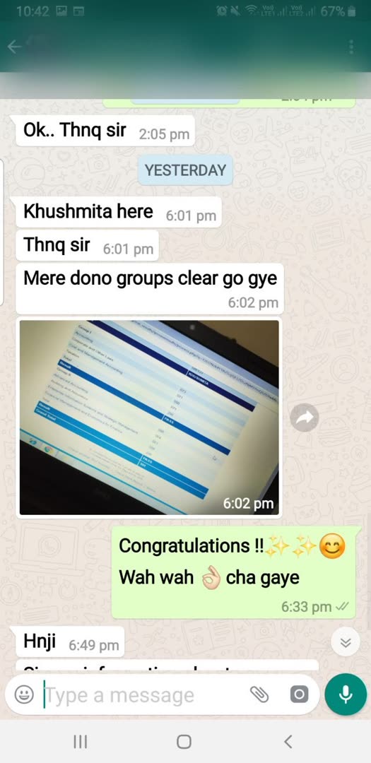 Student message