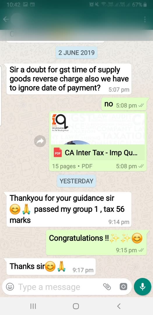 Student message