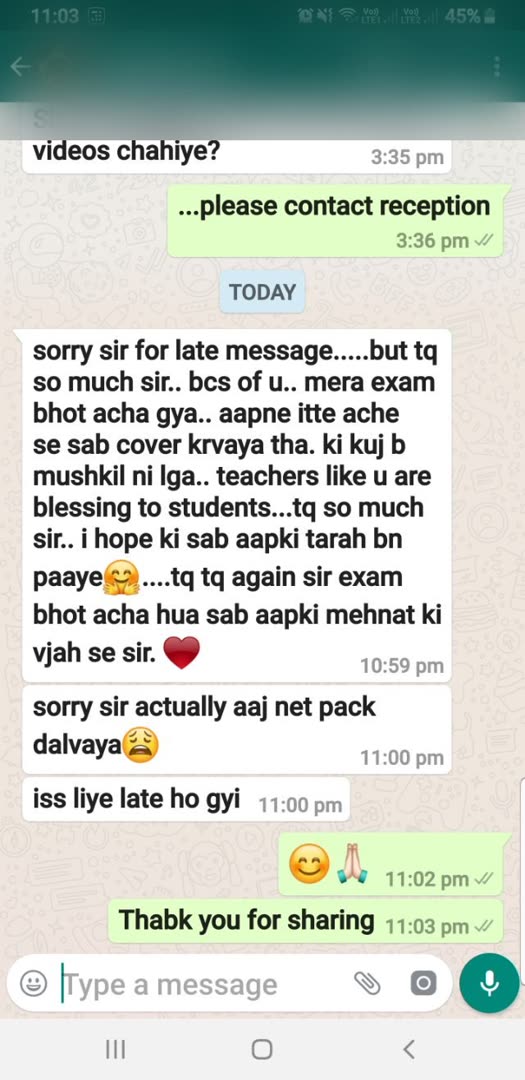 Student message
