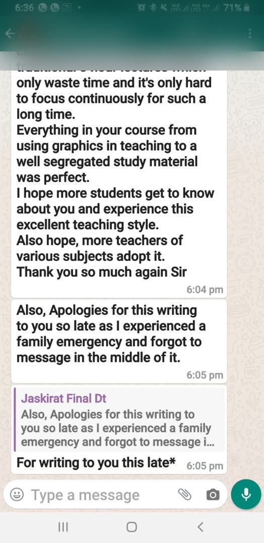Student message