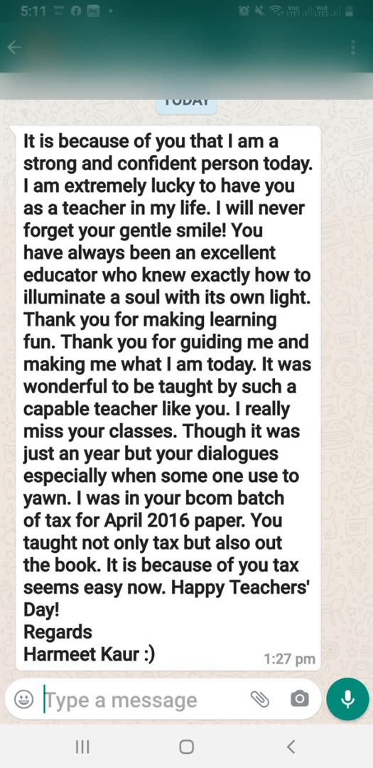 Student message