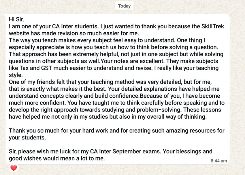 Student message