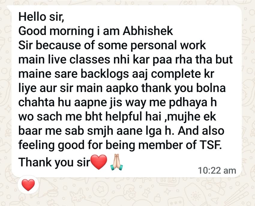 Student message