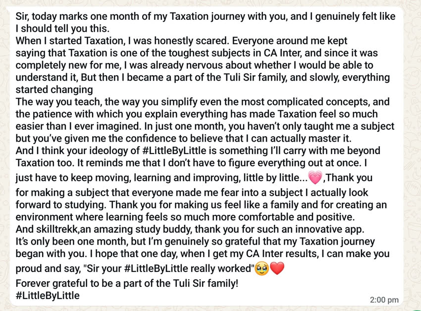 Student message